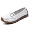 Womens Soft Leather Flats Low Heel Casual White Loafers SlipOn Elegant Flat Shoes For Everyday Comf 9