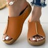 Womens Summer Sandals New Soft Heeled Slippers Wedge Heels  Low Platform Shoes For Women 6