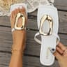 Luxury Women Flat Sandals Metal Decorate Fashion Slippers Summer Beach Slides Outdoor Female Flip F 9