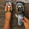Luxury Women Flat Sandals Metal Decorate Fashion Slippers Summer Beach Slides Outdoor Female Flip F 11