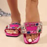 Casual Women Rhinestone Slippers Fairy Style Summer Home Sandals Flat Fashion Slides Versatile Desi 6