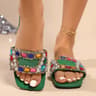 Casual Women Rhinestone Slippers Fairy Style Summer Home Sandals Flat Fashion Slides Versatile Desi 10