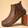 Handmade Mens Genuine Leather Shoes Luxury Ankle Boots Comfortable Slip On Winter Mid Cut Shoes 8