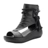 Fashion Leather Women Boots Retro Sandals Breathable Platform Shoes Mid Heels Women Wedges 7