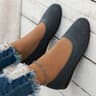 Casual Women Round Toe Flats Breathable Solid Color Ballet Flats Knitted Slip On Loafers For Women 8