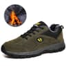 Mens Outdoor Leather Casual Shoes With Warm Fur Sneakers For Women Lace Up Plush Footwear For Winte