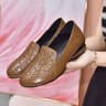 Womens Comfortable Embroidered Cowhide Low Heel Shoes Pure Leather Soft Leather New Style Spring Au 5