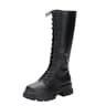 Padded Shoes Womens Mid Calf Boots Platform Woman Military Punk Style Look Knee High Winter Sneaker 6