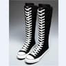 Womens High Top Canvas Shoes Korean Edition LaceUp Long Boot Comfortable Zipper Boots 5