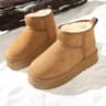 New Winter Warm Boots For Women Fashion Short Shoes With Real Sheepskin Wool Fur Snow Boots Comfort 0