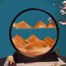 Round Glass Sand Art Deep Sea Sandscape Flowing Quicksand Painting Moving Hourglass Office Home Dec 6