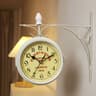 Double Sided Wall Clock High Quality Durable Retro Metal Clock Home Decor Garden Decoration Train S 6