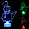 LED Mini Night Lights Snowman Lamp Colorful Flashing Lights Christmas Ornament Birthday Party Decor 7