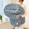 Solid Thickened Wide Striped Flannel Blanket Multifunctional Bed Sheet Cover Sofa Nap Blanket Comfo