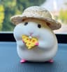 Cute Hamster Car Ornament Straw Hat Dashboard Decoration Auto Interior Dashboard Accessories For Ca 7