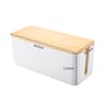 Cable Storage Box Wooden Power Strip Case Wire Management Organizer Anti Dust Charger Socket Storag
