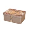 Vintage Large Capacity Tinplate Box With Lock Key Desktop Storage Case Metal Jewelry Box Empty Stor 7