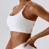 Women Fitness Sport Bra Top Gym Yoga Underwear Athletic With Chest Pad Uneck Spaghetti Straps Cross 6