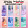 Glitter Effects Color Gel Pen Set Student Writing Pen Painting Highlight Take Note Handbook School  6