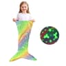 New Night Glow Mermaid Tail Blanket Soft Flannel Fleece Wearable Companion Cute Kids Blankets All S 5