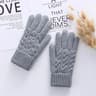 New Mens Warm Full Finger Gloves Winter Touchscreen Gloves Plus Fleece Gloves Wool Knitted Cycling