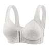 Womens Bra WireFree Front Closure Solid Color Full Coverage Fixed Cups Ideal For MiddleAged Elderly 10