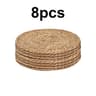 Round Woven Placemats Set Boho Rattan Placemat Natural Straw Braided Table Mat Farmhouse Weave Dinn 6