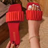 Summer Womens Slippers Simple Pleated Flip Flop Casual Beach Shoes Open Toe Flat Heel Outdoor Sanda 6