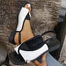 Gladiator Sandal Fashion Chunky Heel Slingbacks Womens Shoes Square Toe Cliptoe Casual Rome Sandals 11