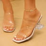 Transparent Heels Slippers Women Summer Slip On High Heeled Party Shoes Sexy Open Toe Square Toe Sh 8