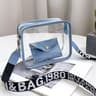 Women Transparent Crossbody Bag Candy Color Letter Fashion Shoulder Bag PVC Transparent Jelly Bag W 8