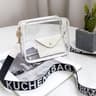 Women Transparent Crossbody Bag Candy Color Letter Fashion Shoulder Bag PVC Transparent Jelly Bag W 9