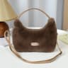 Winter New Luxury Faux Fur Ladies Shoulder Bag Soft Fluffy Female Crossbody Bag Solid Color Plush T