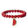 Natural Striped Agate Stone Bracelet Energy Healing Beads With Watermelon Pendant Charm For Women A 7