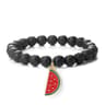 Natural Striped Agate Stone Bracelet Energy Healing Beads With Watermelon Pendant Charm For Women A 10
