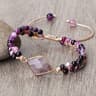 Purple Crystal Agate Stone Wrap Bracelet Yoga Beaded Charm Bracelet For Women And Men Bohemian Jewe 6