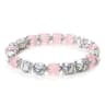 Natural Stone White Bracelet For Women Pink Quartz Onyx Agates Lava Beads Stretch Bangles 10