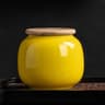 Mini Bamboo Lid Ceramic Tea Candy Box Vintage Sealed Storage Jar Home Decoration Gift 10