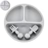 Retro Kids Plate Smile Face Baby Tableware Set Baby Safe Silicone Dining Plate Solid Cute Cartoon C 19