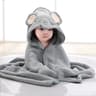 Toddler Bathrobe Warm Sleeping Swaddle Wrap Baby Hooded Towel 11
