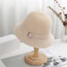 Autumn Winter Solid Color Knitted Bucket Hat Women Faux Mink Cashmere Blend Artistic Versatile Sun  10
