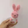 Long Ear Bunny Baby Rattler Safety Wooden Teether Mobile Crib Bell Teething Toy 14