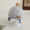Windproof Toddler Girls Knitted Hat Cute Pompom Infant Ear Protection Cap Baby Boy Earmuffs Beanie 7