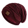Warm Fleece Lined Beanie Cap New Unisex Slouchy Winter Hats Men Women Casual Label Decor 5