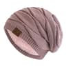 Warm Fleece Lined Beanie Cap New Unisex Slouchy Winter Hats Men Women Casual Label Decor 7