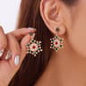 Pearl Zircon Stud Earrings For Women Exquisite Christmas Snowflake Jewelry Crystal Dangle Piercing  10
