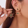 Pearl Zircon Stud Earrings For Women Exquisite Christmas Snowflake Jewelry Crystal Dangle Piercing  12