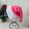 Pink Long Plush Santa Hat Christmas Holiday Red Black Hat Unisex Kids Adults New Year Party Accesso 4