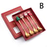 Stainless Steel Leeseph Spoons Christmas Pendant Coffee Spoon Tea Dessert Spoon Xmas Party Gift Set 7