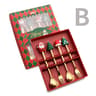 Christmas Gift Set Gold Silver Cutlery Spoon Fork Set Elk Tree Decoration Dessert Scoop Fruit Fork  6